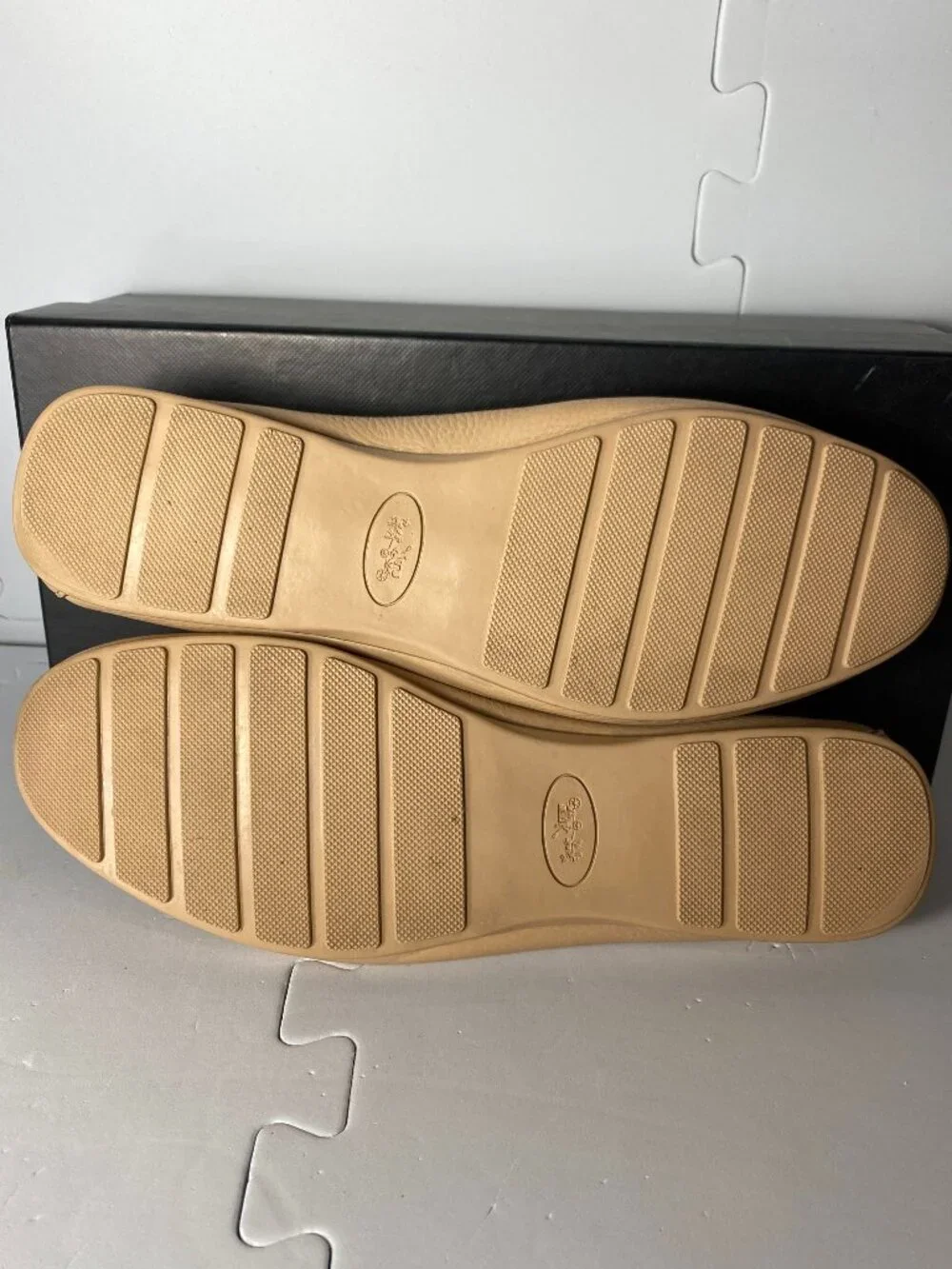 COACH Olive Pebble Grain Leather Driving Loafers Beechwood Tan 8.5M A7751 ($195)